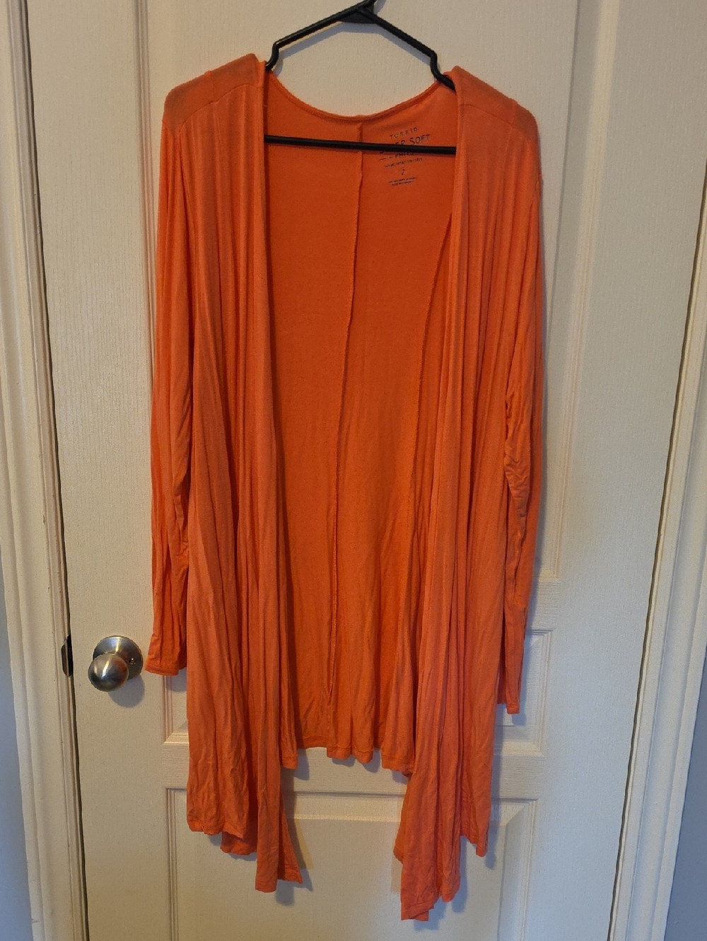 torrid Coral Open-Front Long Cardigan